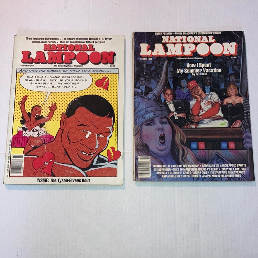 Vintage National Lampoon humour magazines (1989 & 1988)